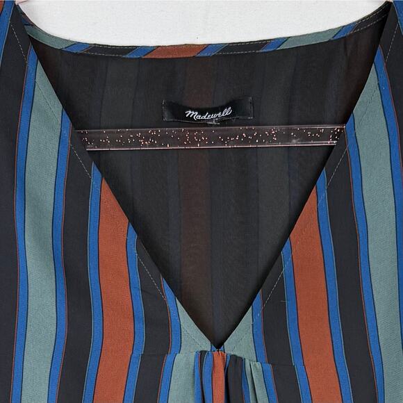 Madewell Sheer-Sleeve Top in Academy Stripe Size Large - Picture 4 of 6